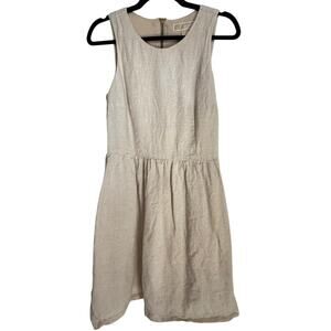 Michael Kors Sz 6 Linen Mini Dress Beige Tan Neutral Natural Fiber Small